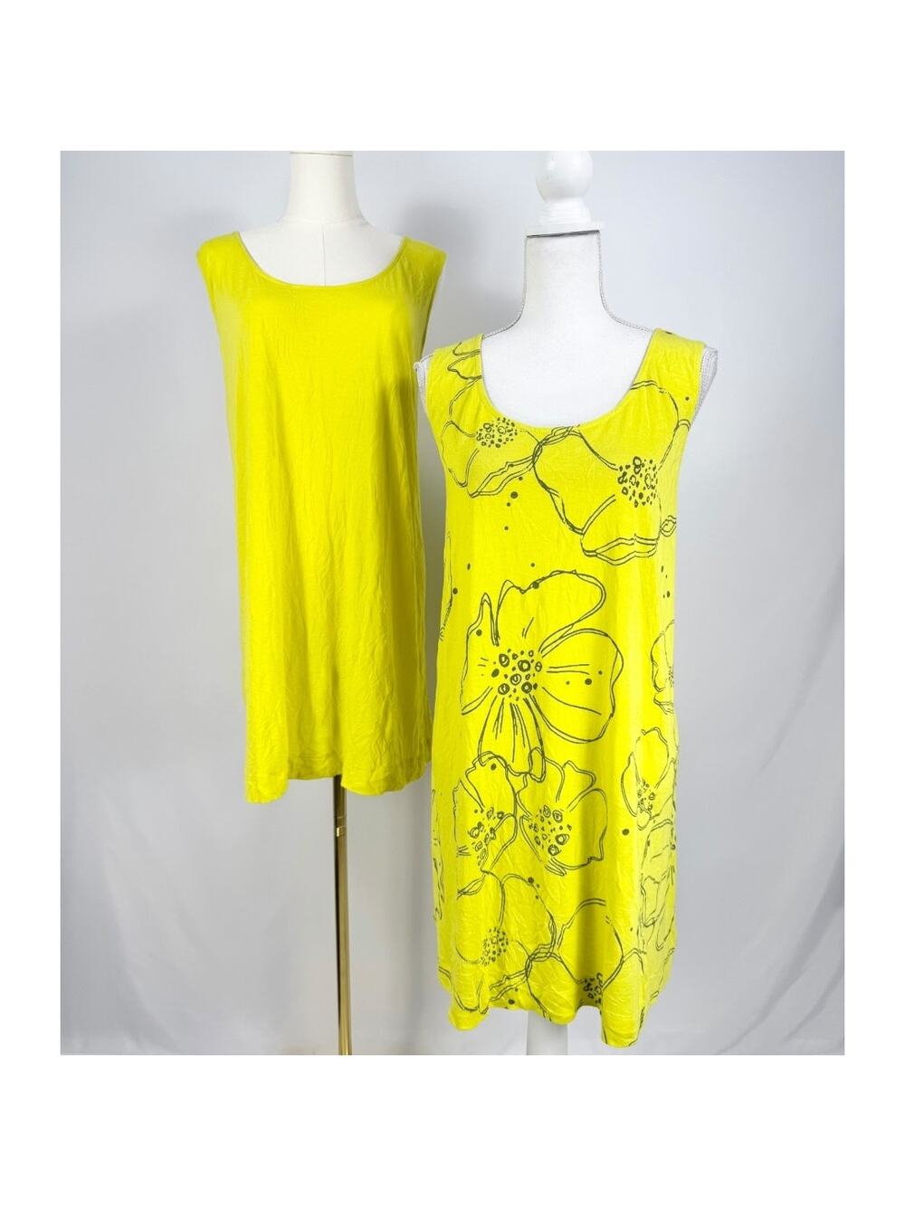 Chalet Et Cici Artsy Lagenlook Crinkle Shift Tunic Tank Top Women's Large Lime
